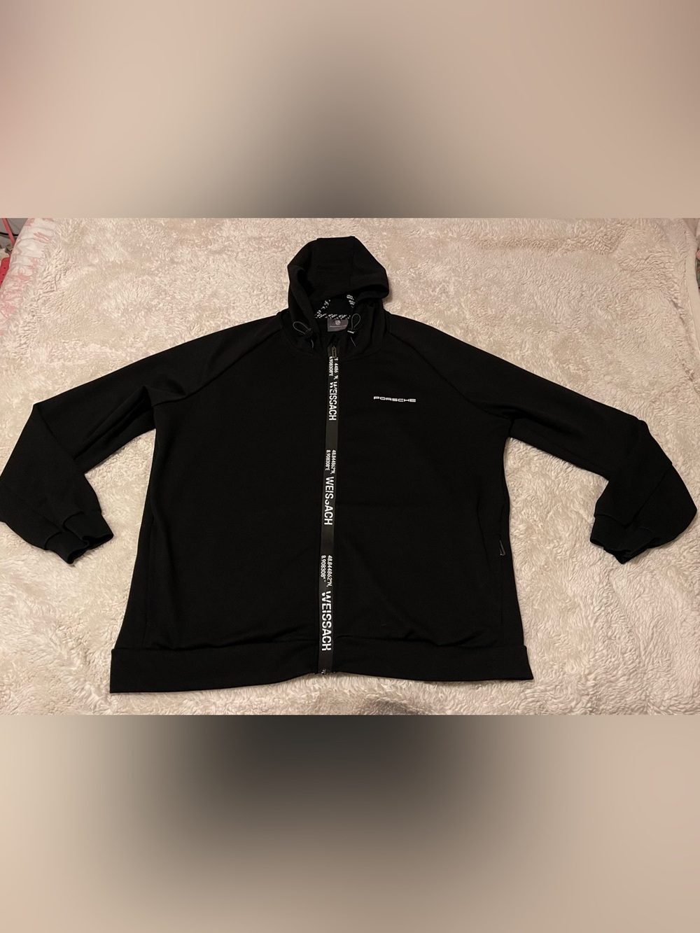 Porsche Weissach Essential Sweat Jacket WAP674XXX0PESS Mens Black Hoodie US XL